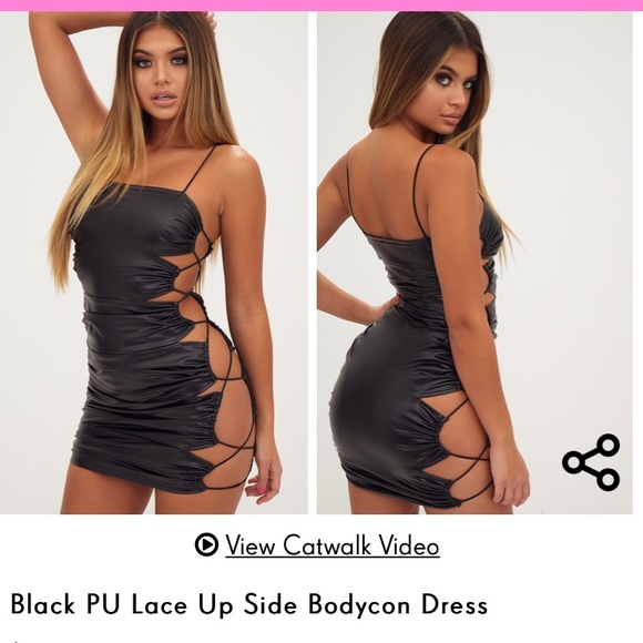 lace up side bodycon dress